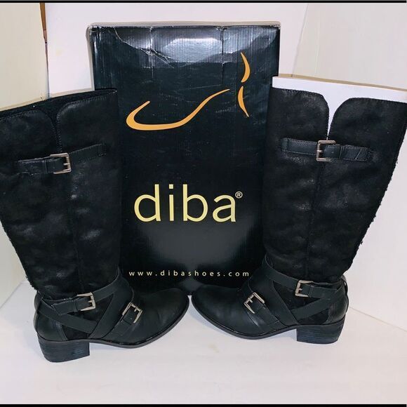 NIB Diba tall black boots size 7.5 - Picture 1 of 4